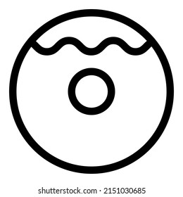 Donut Fast Food Flat Icon Isolated On White Background