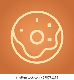 Donut. Fast food vector icon. Color illustration.