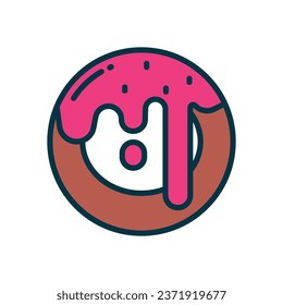 donut filled color icon. vector icon for your website, mobile, presentation, and logo design.