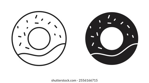 Donut Filled flat icons set for apps and web ui designs.