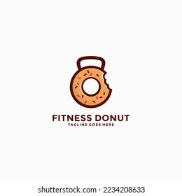 donut fitness logo design vector