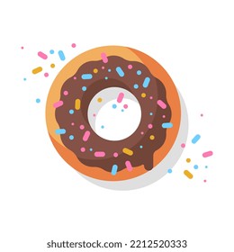 Donut Flat Design. Dessert. Icon isolated on a white background. Simple modern design