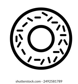 donut with flat design and line art style