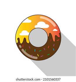 Donut Flat Design simple Vector