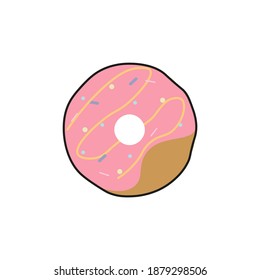 Donut. Flat design. Vector	eps10
