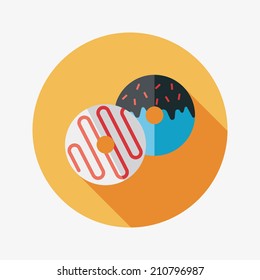 Donut flat icon with long shadow,eps10