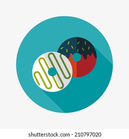 Donut flat icon with long shadow,eps10