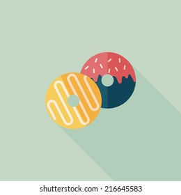 Donut flat icon with long shadow,eps10