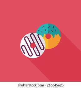 Donut flat icon with long shadow,eps10