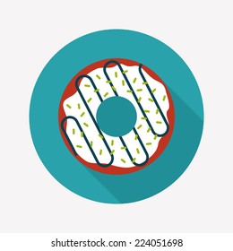 donut flat icon with long shadow,eps10