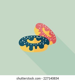donut flat icon with long shadow,eps10