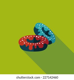 donut flat icon with long shadow,eps10