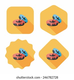 donut flat icon with long shadow,eps10