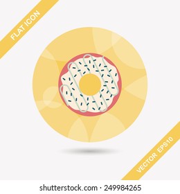 donut flat icon with long shadow,eps10