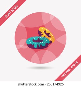 donut flat icon with long shadow,eps10