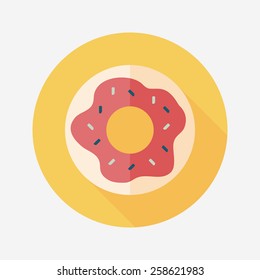 donut flat icon with long shadow,eps10