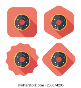donut flat icon with long shadow,eps10