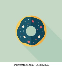 donut flat icon with long shadow,eps10
