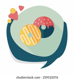 Donut flat icon with long shadow,eps10
