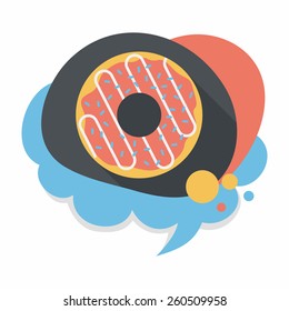 donut flat icon with long shadow,eps10