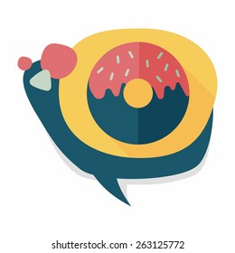Donut flat icon with long shadow,eps10