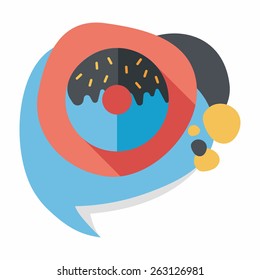 Donut flat icon with long shadow,eps10