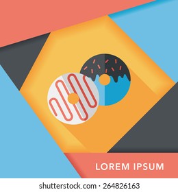 Donut flat icon with long shadow,eps10