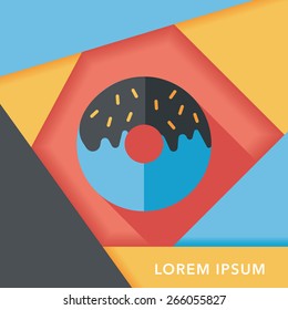 Donut flat icon with long shadow,eps10