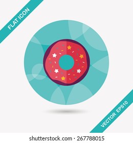 donut flat icon with long shadow,eps10