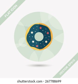 donut flat icon with long shadow,eps10