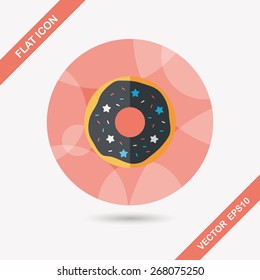 donut flat icon with long shadow,eps10