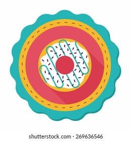 donut flat icon with long shadow,eps10
