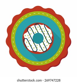 donut flat icon with long shadow,eps10