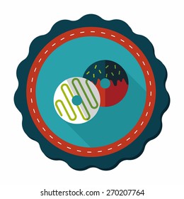 Donut flat icon with long shadow,eps10