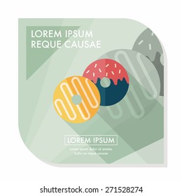 Donut flat icon with long shadow,eps10