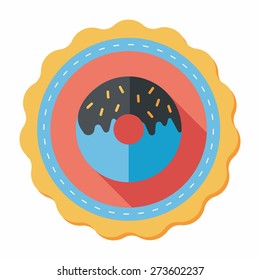 Donut flat icon with long shadow,eps10
