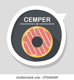 donut flat icon with long shadow,eps10