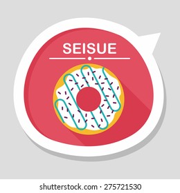 donut flat icon with long shadow,eps10