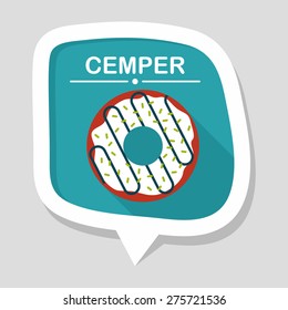 donut flat icon with long shadow,eps10