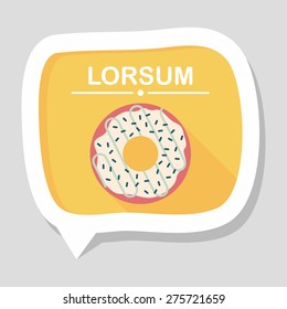 donut flat icon with long shadow,eps10