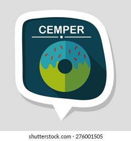 Donut flat icon with long shadow,eps10