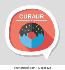 Donut flat icon with long shadow,eps10