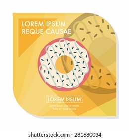 donut flat icon with long shadow,eps10