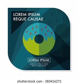 Donut flat icon with long shadow,eps10