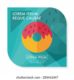 Donut flat icon with long shadow,eps10