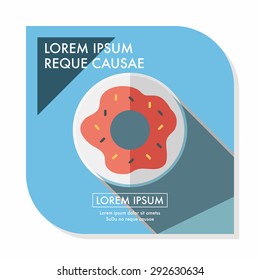 donut flat icon with long shadow,eps10