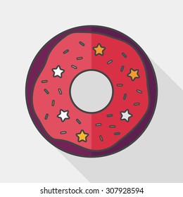 donut flat icon with long shadow,eps10