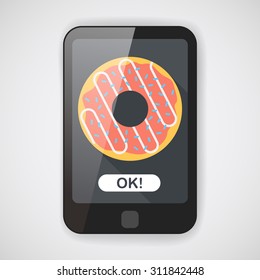 donut flat icon with long shadow,eps10