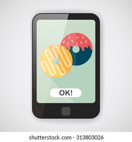 Donut flat icon with long shadow,eps10