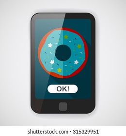 donut flat icon with long shadow,eps10